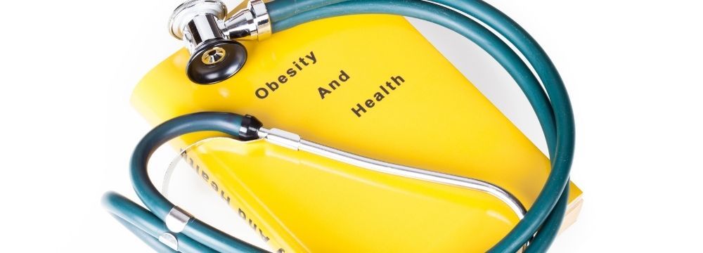 A book titled Obesity and Health under a stethoscope highlights the major impacts obesity can have on health when untreated